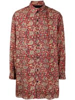 Yohji Yamamoto chemise fleurie à manches longues - Rouge