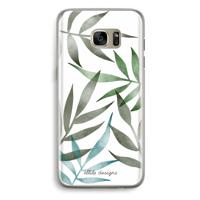 Tropical watercolor leaves: Samsung Galaxy S7 Edge Transparant Hoesje - thumbnail
