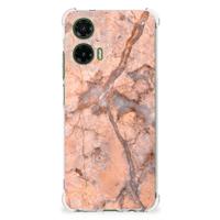Motorola Moto G35 Anti-Shock Hoesje Marmer Oranje