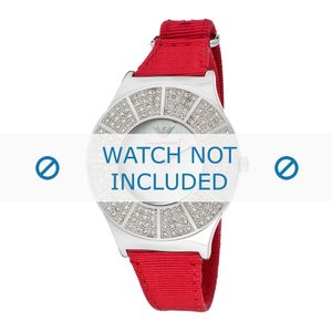 Armani horlogeband AR5754 Textiel Rood 18mm + rood stiksel