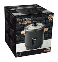 Bestron Rijstkoker met bamboe handvatten ARC180BW 1,8 L 700 W zwart - thumbnail