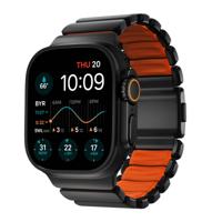 Nomad Stratos Titanium Strap Apple Watch 44mm / 45mm / 46mm / 49mm Zwart/Ultra Orange