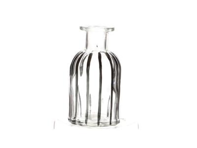 Fles vaas glas h10cm zwart-transparant