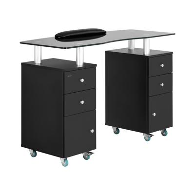 Manicure tafel - 1200 x 515 x 810 mm - zwart/wit - op 8 rollen