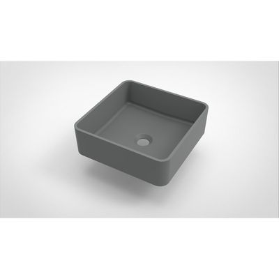 Opbouw waskom Arcqua Case vierkant 37x37 mat grijs Opbouw waskom Arcqua Case vierkant 37x37 mat grijs