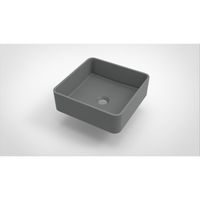 Opbouw waskom Arcqua Case vierkant 37x37 mat grijs - thumbnail