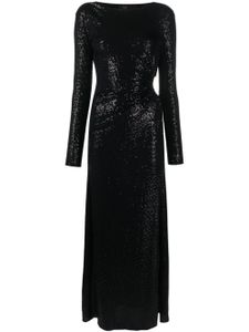 Maje robe ornée de sequins à découpes - Noir