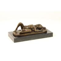 AN EROTIC BRONZE SCULPTURE OF A MALE NUDE