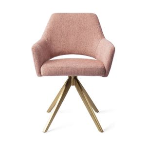 Jesper Home Yanai eetkamerstoel Pink Punch turn gold