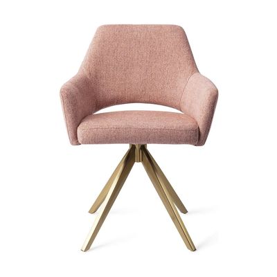 Jesper Home Yanai eetkamerstoel Pink Punch turn gold