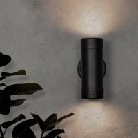 Otey - LED Wandlamp Zwart - GU10 4000K neutraal wit - 4 Watt 345 Lumen - IP44 waterdicht voor binnen en buiten - Up & Downlight - 3 jaar garantie - Polycarbonaat