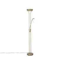 QAZQA Moderne vloerlamp brons met leeslamp incl. LED dim to warm - - thumbnail