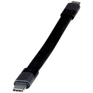 ROLINE USB4 Gen3x2 kabel, Emark, plat, C-C, male/male, zwart, 15 cm