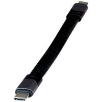 ROLINE USB4 Gen3x2 kabel, Emark, plat, C-C, male/male, zwart, 15 cm - thumbnail