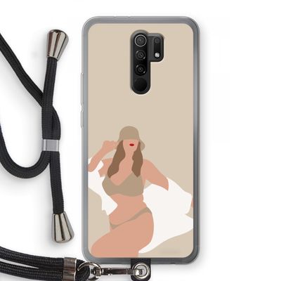 One of a kind: Xiaomi Redmi 9 Transparant Hoesje met koord