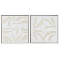 Schilderij Home ESPRIT Wit Beige Abstract Scandinavisch 83 x 4,5 x 83 cm (2 Stuks)
