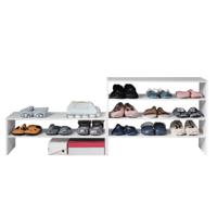 Schoenenrek 78 cm Lang Horizontale Schoenenkast 2 Traps Opbergplank Wit