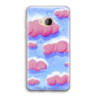 Roze wolken met vogels: HTC U Play Transparant Hoesje