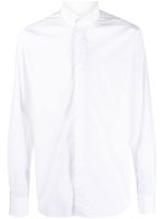 Corneliani chemise en coton à plastron contrastant - Blanc
