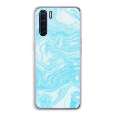 Waterverf blauw: Oppo A91 Transparant Hoesje