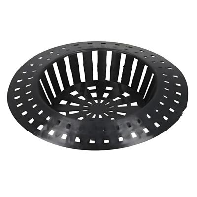 Gerimport gootsteen zeefje - 2x stuks - zwart - D7 cm - metaal - keukenaccessoires