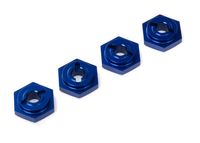 Wheel hubs, hex, aluminum (4) (blue-anodized)