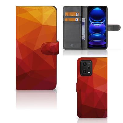Book Case voor Xiaomi Redmi Note 12 5G | Poco X5 Polygon Red Book Case voor Xiaomi Redmi Note 12 5G | Poco X5 Polygon Red