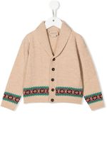 Gucci Kids cardigan en laine à logo carré - Tons neutres - thumbnail