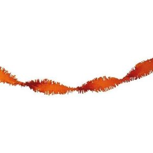 Oranje Crepe Papier Slinger 6 meter