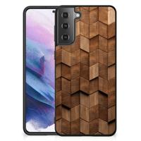 Houten Print Telefoonhoesje voor Samsung Galaxy S21 Plus Wooden Cubes