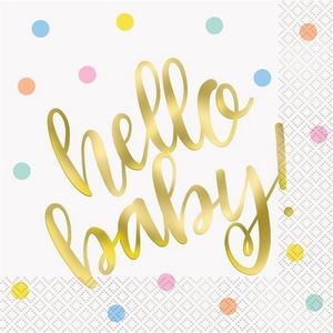 Servetten Hello Baby Confetti (16st)