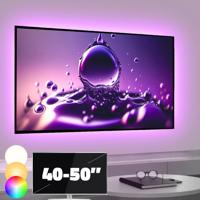 Tv backlight set met 4 RGBWW ledstrips voor tv's 40-50 inch