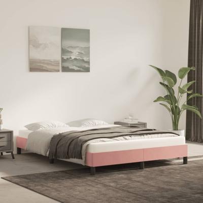 Bedframe fluweel roze 140x190 cm