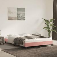 Bedframe fluweel roze 140x190 cm
