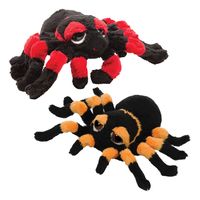 Pluche knuffel spinnen 2x stuks - tarantulas - 22 cm - speelgoed