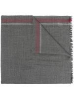 Brunello Cucinelli écharpe rayée à bords francs - Gris