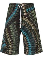 Marcelo Burlon County of Milan short droit à imprimé graphique - Marron