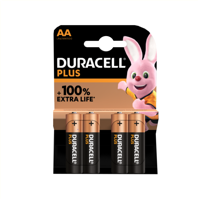 Duracell Plus AA batterijen Alkaline, 4 stuks (hangverpakking) - thumbnail