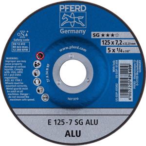 PFERD 62212622 Sg Alu Afbraamschijf gebogen Diameter 125 mm Boordiameter 22.23 mm 10 stuk(s)