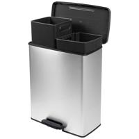 Curver Deco bin slim 254619 Afvalbak 52 l (b x h x d) 486 x 615 x 284 mm Zilver, Zwart 1 stuk(s)