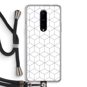 Zwart-witte kubussen: OnePlus 8 Transparant Hoesje met koord