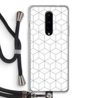 Zwart-witte kubussen: OnePlus 8 Transparant Hoesje met koord Zwart-witte kubussen: OnePlus 8 Transparant Hoesje met koord