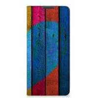 Motorola Edge 30 Pro Book | Wallet Case | Wood Heart - Cadeau voor je Vriend