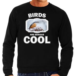 Dieren boomklever vogel sweater zwart heren - birds are cool trui