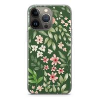 Botanical green sweet flower heaven: iPhone 13 Pro Transparant Hoesje