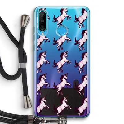 Musketon Unicorn: Huawei P30 Lite Transparant Hoesje met koord
