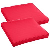 Hesperide Stoelkussens - Set van 6x stuks - binnen/ buiten stoelen - rood - 40 x 4 cm