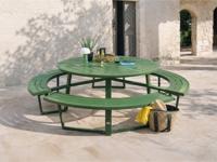 Ronde picknicktafel PERUGIA 8 personen aluminium groen