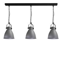 Masterlight Stoere eettafel hanglampIndustria 3x27 Bow 3-lichts zwart met betongrijs - 2007-00-00-B-K-130-3