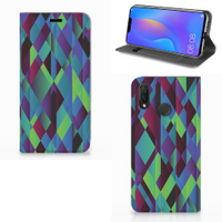 Huawei P Smart Plus Stand Case Abstract Green Blue - thumbnail